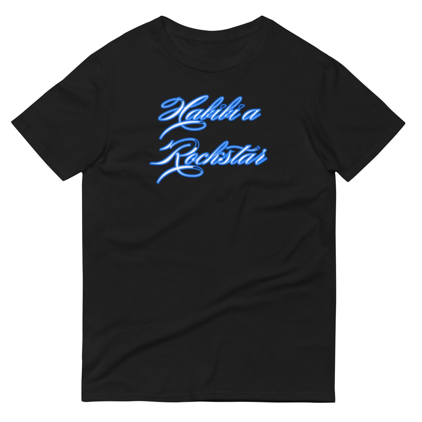 Riskless Music Habibi A Rockstar Blue and White Short-Sleeve T-Shirt